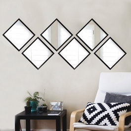 Wallity Juego de Espejos SETAYNA_027 de 6 Piezas - 24 x 24 cm